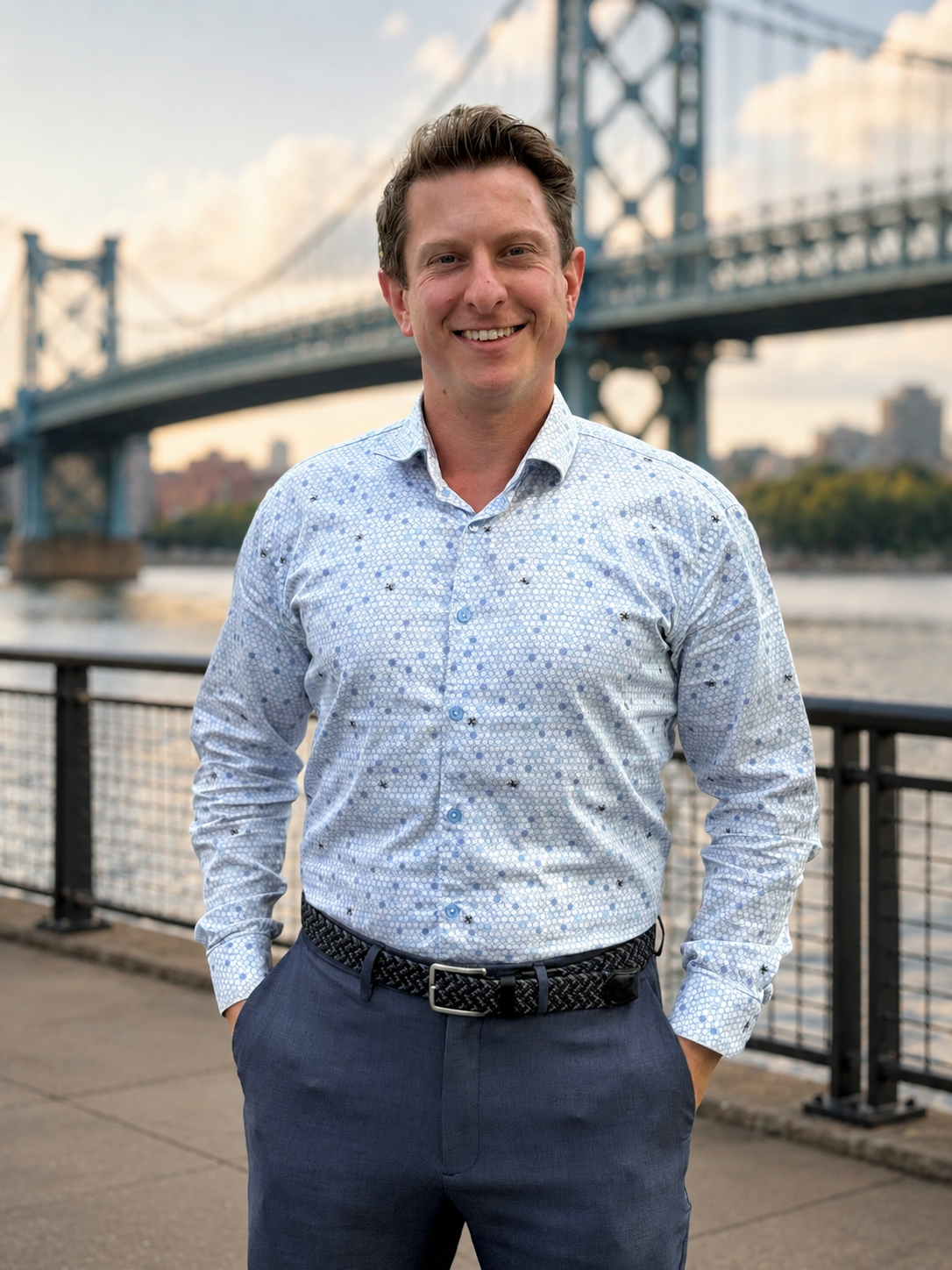 Marc Gabris standing by the waterfront